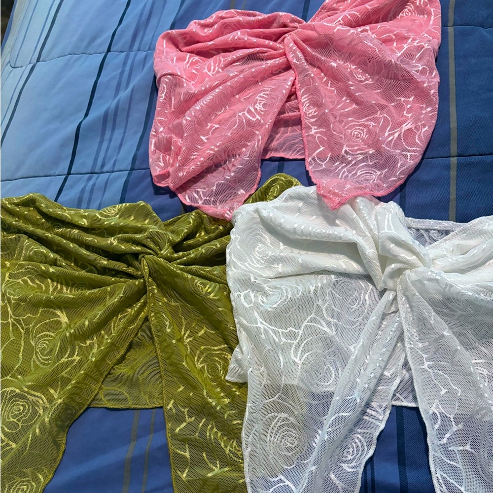 3 butterfly shaped tube tops